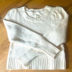 Cream Maeve puff-sleeve sweater